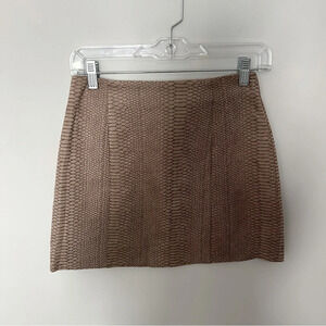 Vici Brown Snake Print Mini Skirt